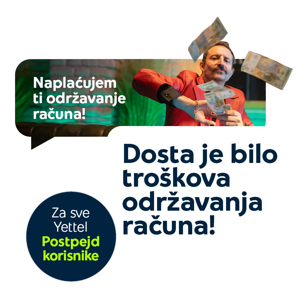 Yettel postpaid korisnici imaju Bank MAX račun u Yettel Bank bez mesečnog održavanja i drugih naknada